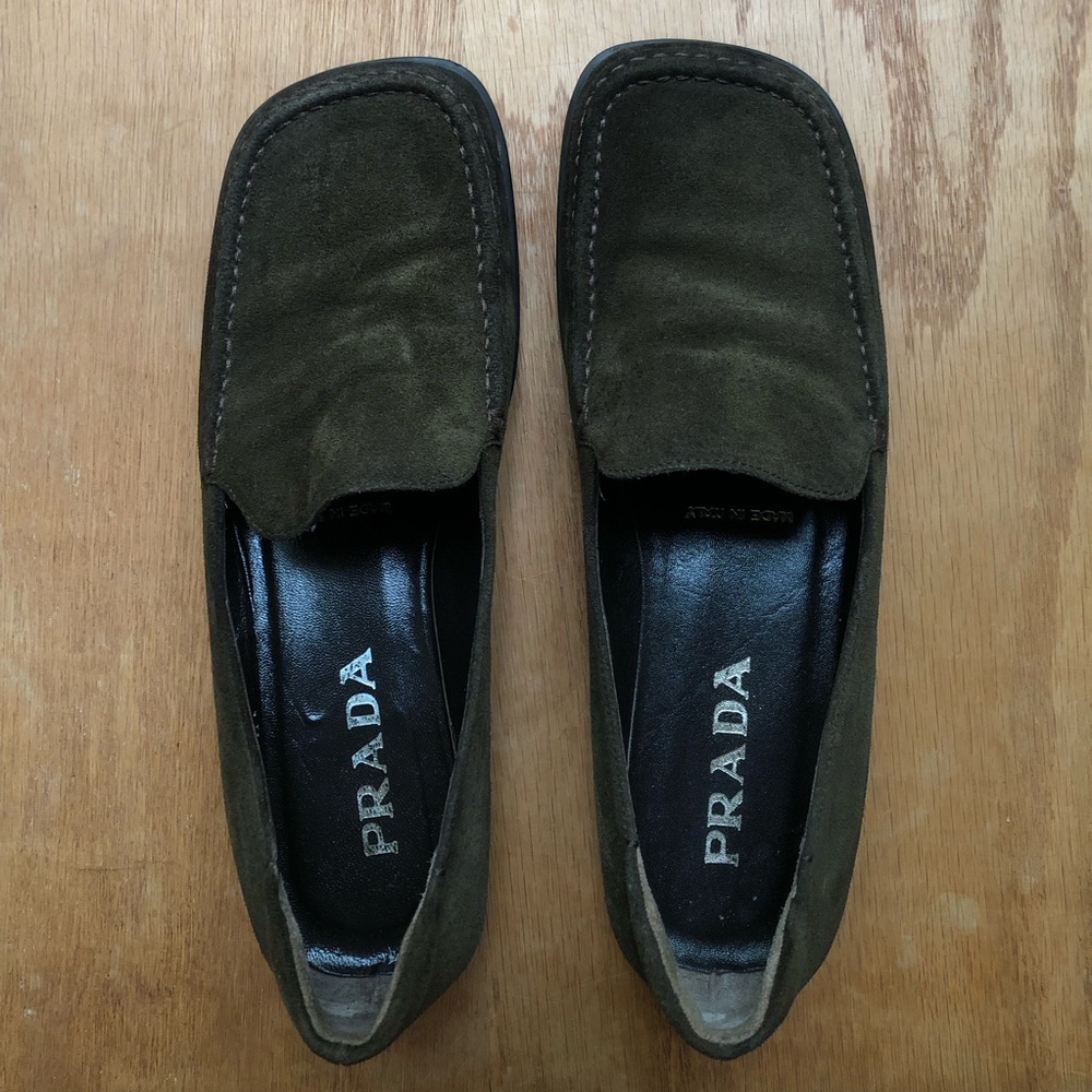 Suede chocolate brown Prada Loafers